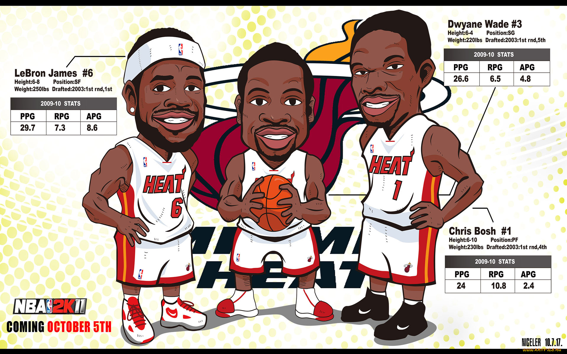 miami, heat, big, drawn, , 3d, , , 